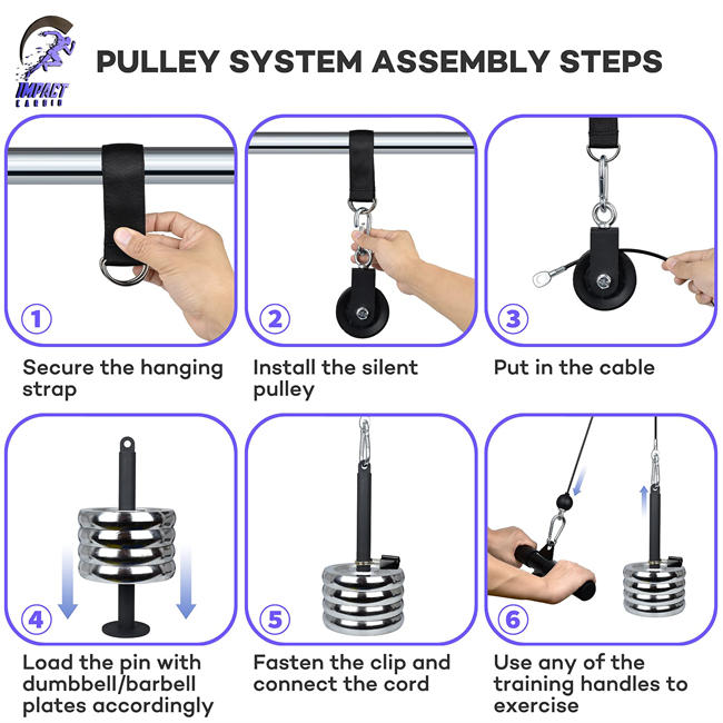 Pulley System Gym Exercise Equipment – Workout Equipment for Home Workouts – Includes Ceiling Mount Bracket, Cable Machine Accessories – Portable Gym for Biceps Curl, Triceps Pull Down