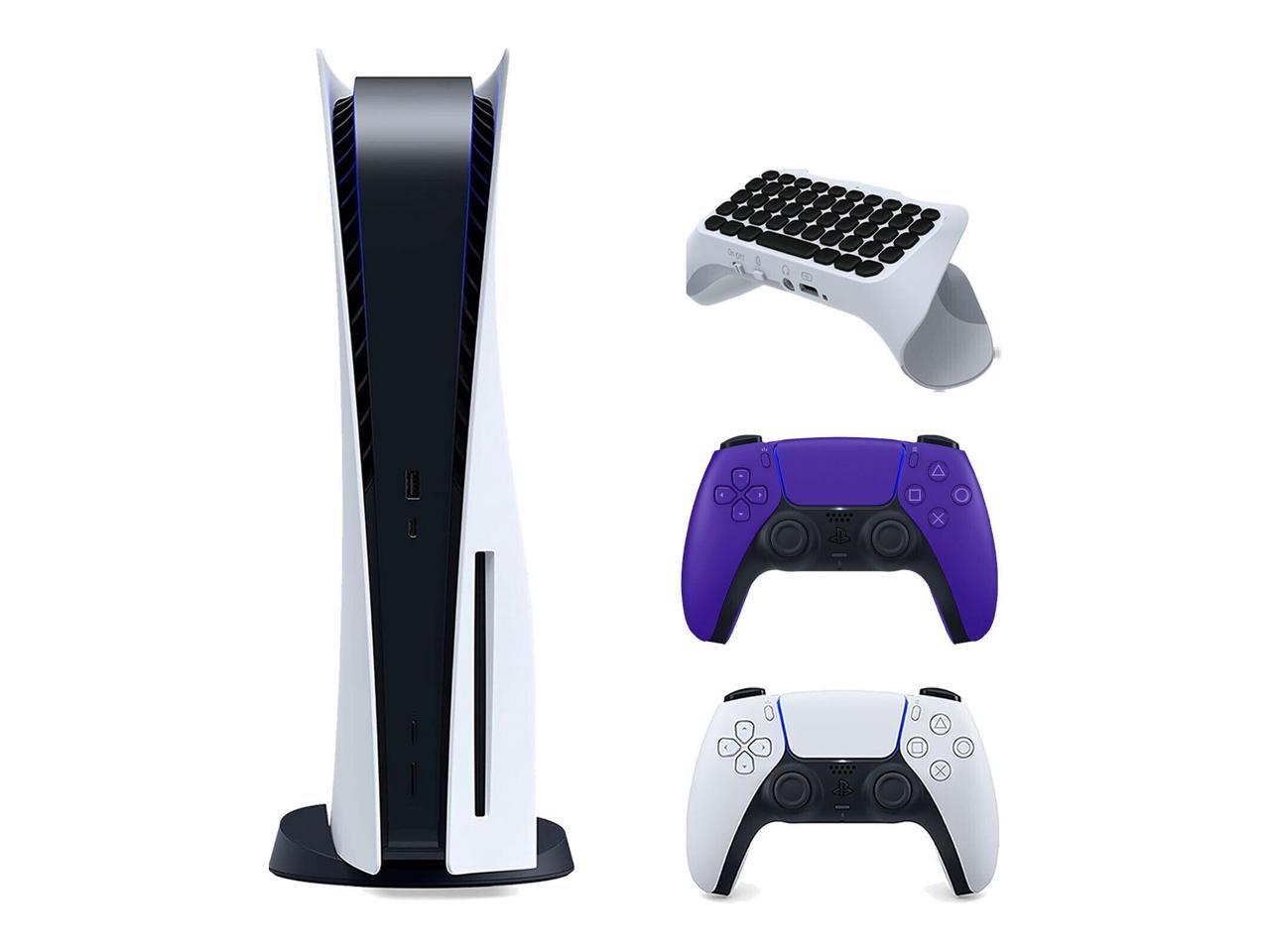 Sony Playstation 5 Disc Edition with Extra Controller and Surge Keypad Bundle Galactic Purple