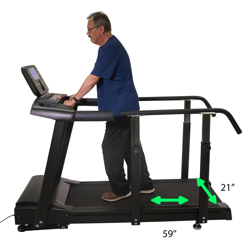 RehabMill Afforable Rehabilitaion Treadmill with Elevation and Adjustable Long Heandrails
