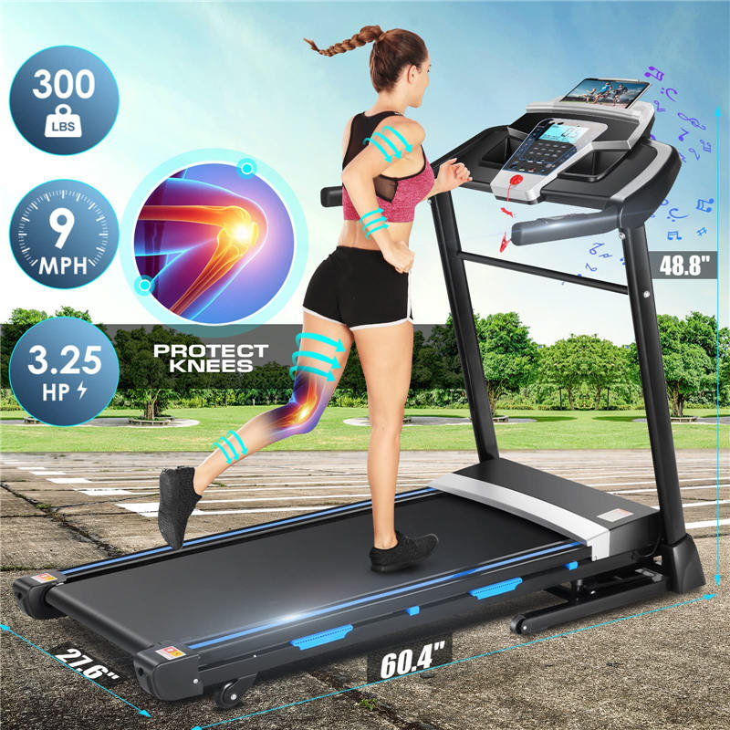 Folding Treadmill with Automatic Incline, 300 LB Weight Capacity, 3.25 HP, Ultra-Wide & Quiet